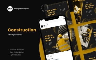 Construction Instagram Post Template Social Media