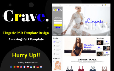 Crave - İç Giyim e-Ticaret PSD Şablonu