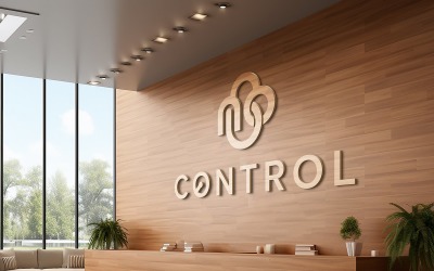 3d Brown Wooden Wall Logo Mockup