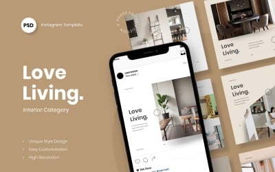 Love Living Instagram Post Template Social Media