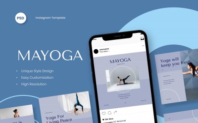 Mayoga -Instagram-berichtsjabloon sociale media