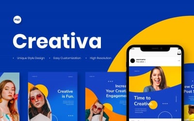Mídia social do modelo criativo de postagem no Instagram