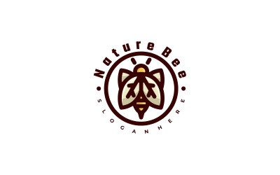 Nature Bee Simple mascot Logo Template