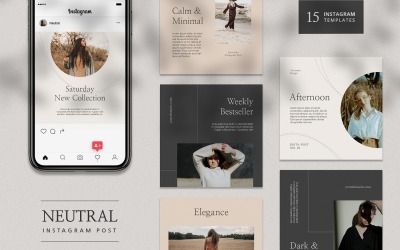 Нейтральний колір Instagram шаблон публікації соціальних медіа