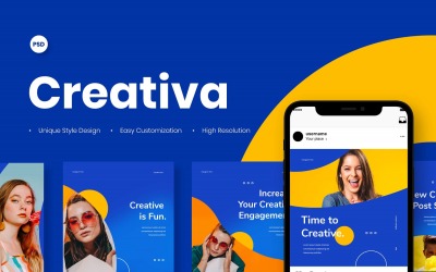 Plantilla de publicación de Instagram creativa para redes sociales