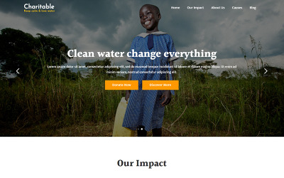 Charitable - Szablon Landing Page do celów charytatywnych związanych z kryzysem na wodzie