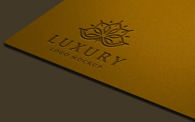 Design de maquete de logotipo de papel dourado de luxo