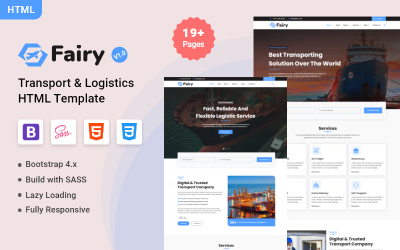 Fairy - Modelo de site HTML de transporte e logística