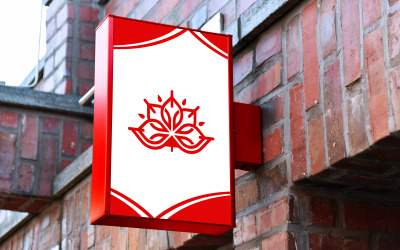 Logo Mockup Modern Red Sign