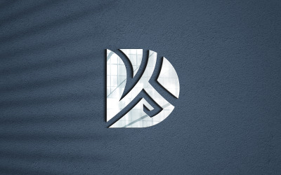 Maqueta de logotipo 3d fotorrealista