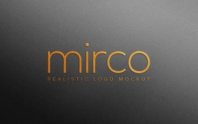 Maqueta de logotipo dorado en relieve