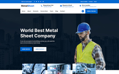 Metalsheet - Modèle de site Web réactif pour la feuille de métal