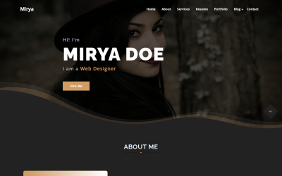 Mirya - Személyes portfólió WordPress téma