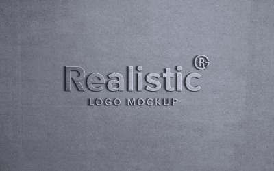 Signe de maquette de logo en métal réaliste