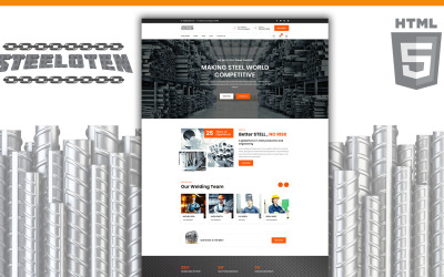 Steeloten Steel Services and Metal Works Shop HTML5 Website-Vorlage