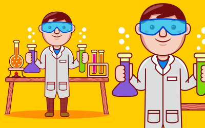 Chemist Profession Cartoon - Vector Illustration