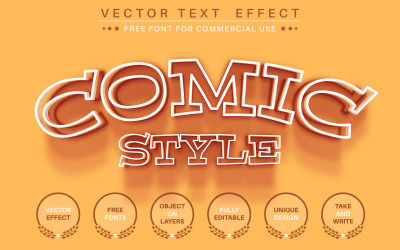 Comic Line - Editable Text Effect, Font Style, Graphics Illustration