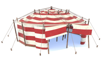 3D model s cirkusovým stanem PBR Low Poly
