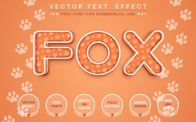 Fox Footprint - Editable Text Effect, Font Style, Graphics Illustration