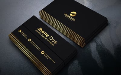 Golden Black Business Card | vol: 03 - Corporate Identity Template