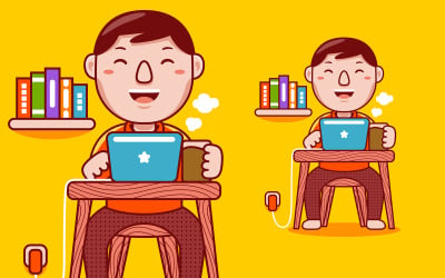 Graphic Designer Profession Cartoon - Vector Illustration