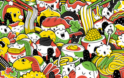 Japanese Food - Vector Illustration