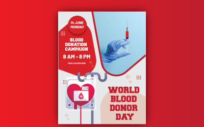 Volantino per la Giornata mondiale della donazione di sangue