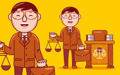 Advocaat Beroep Cartoon - Vectorillustratie