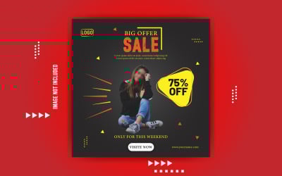 Gran oferta venta banner social promocional