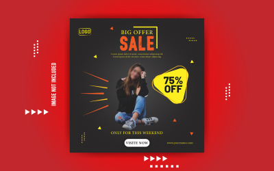 Grote aanbieding verkoop promotionele sociale banner