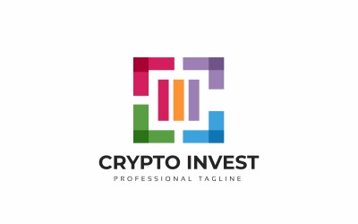 Modelo de logotipo de carta Crypto Invest C