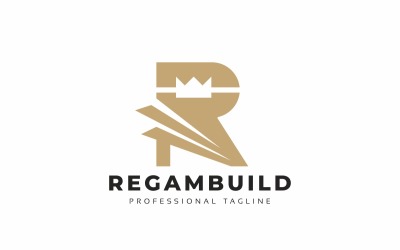 R Letter Crown Logo Template