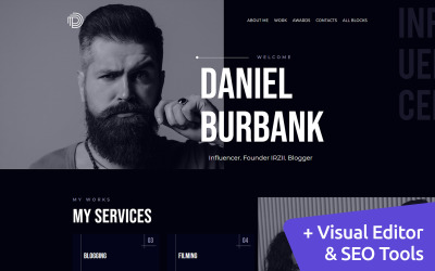 Modèle de site Web d'influenceur social Moto CMS