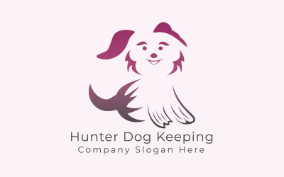 Modello di logo per cacciatore di cani da caccia