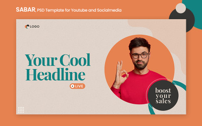 Sabar - Modello di banner PSD per Youtube e social media