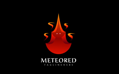 Meteor - Feuer-Maskottchen-Logo