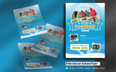 Šablona firemní identity pro děti fotbalové školy Flyer