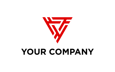 Triangle F Logo Design Template