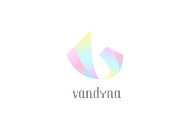 V Candy kleurrijke logo sjabloon