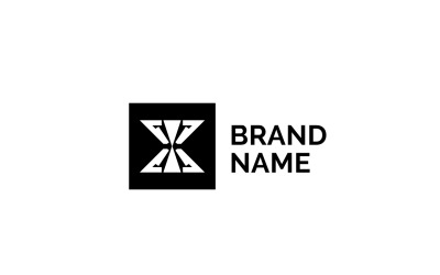 X kläder - svart logotyp mall