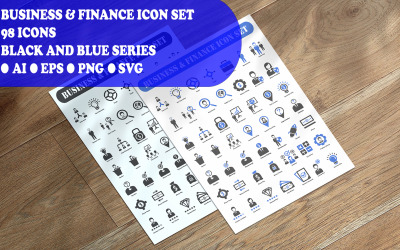 Business und Finanzen Icon Set Vorlage