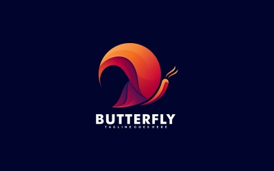 Butterfly Gradient färgglada logotyp