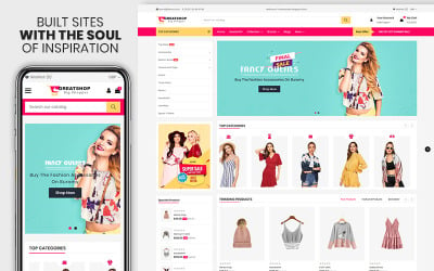 Greatshop — motyw Shopify Premium z odzieżą i modą
