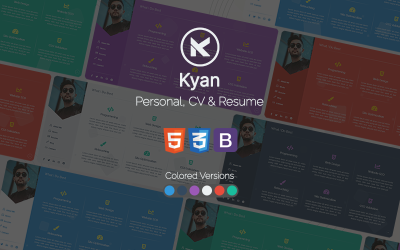 Kyan - Persönlicher, Lebenslauf und Lebenslauf Bootstrap HTML-Website-Vorlage