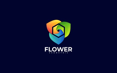 Logotipo colorido degradado de flores