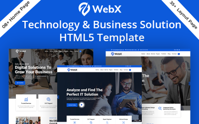 Modèle HTML5 de solution d&amp;#39;entreprise de technologie Webx