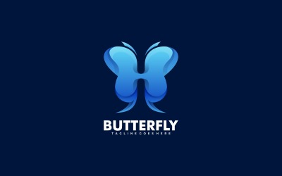 Plantilla de logotipo colorido de mariposa