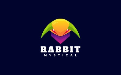 Plantilla de logotipo colorido degradado de conejo