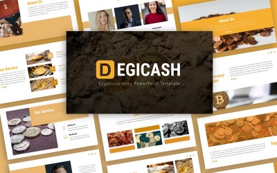 Degicash - víceúčelová PowerPoint šablona s kryptoměnou