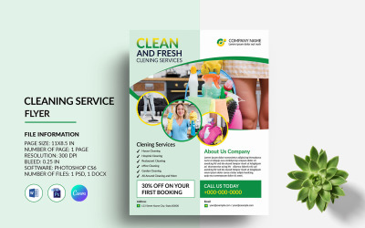 Folheto de serviços de limpeza, folheto de serviço de desinfecção